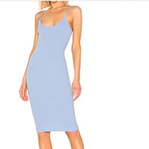 Light blue knit midi dress